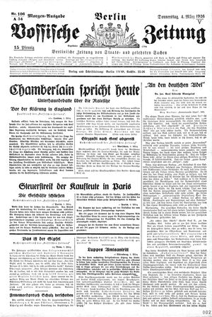 Vossische Zeitung on Mar 4, 1926