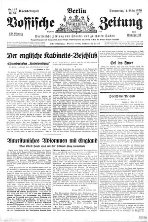 Vossische Zeitung on Mar 4, 1926