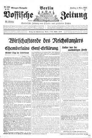 Vossische Zeitung on Mar 5, 1926