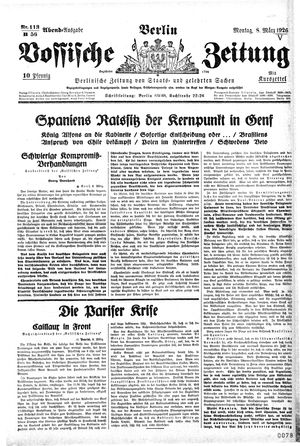 Vossische Zeitung vom 08.03.1926