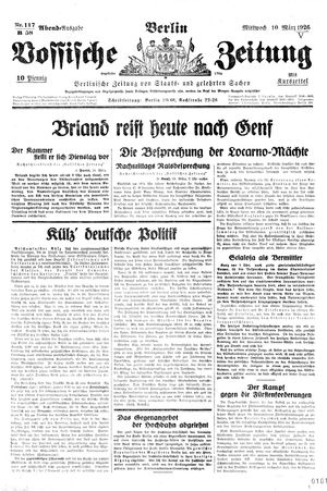 Vossische Zeitung vom 10.03.1926