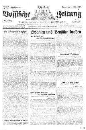 Vossische Zeitung vom 11.03.1926