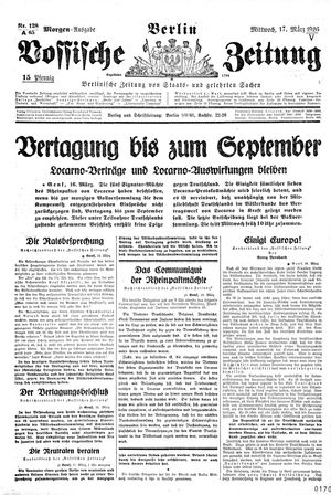 Vossische Zeitung vom 17.03.1926