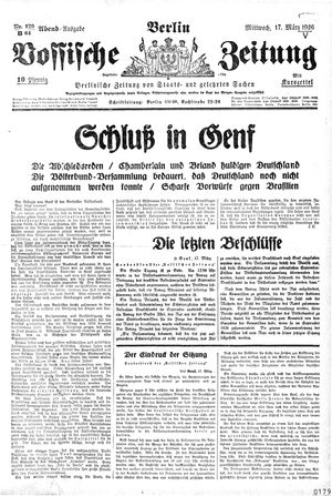 Vossische Zeitung vom 17.03.1926