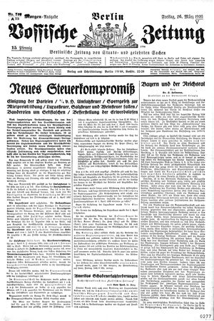 Vossische Zeitung on Mar 26, 1926