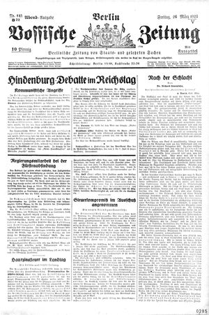 Vossische Zeitung on Mar 26, 1926