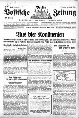 Vossische Zeitung on Apr 4, 1926