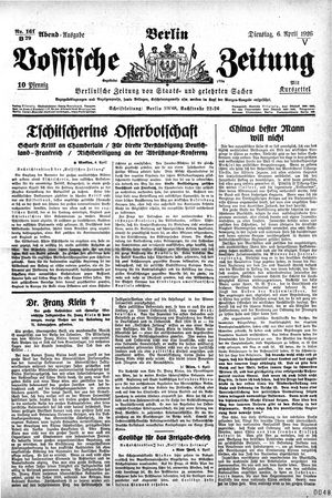Vossische Zeitung vom 06.04.1926