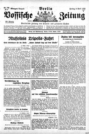 Vossische Zeitung vom 09.04.1926