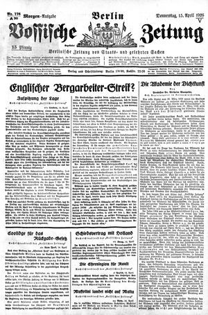 Vossische Zeitung vom 15.04.1926