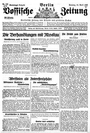 Vossische Zeitung on Apr 18, 1926