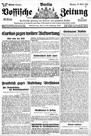 Vossische Zeitung vom 19.04.1926