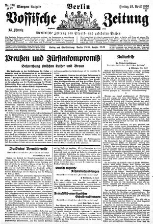 Vossische Zeitung vom 23.04.1926