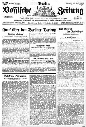 Vossische Zeitung vom 27.04.1926