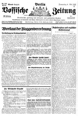 Vossische Zeitung on May 6, 1926