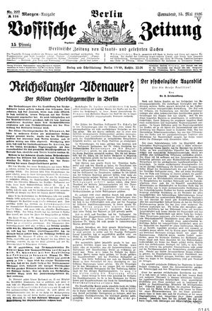 Vossische Zeitung vom 15.05.1926