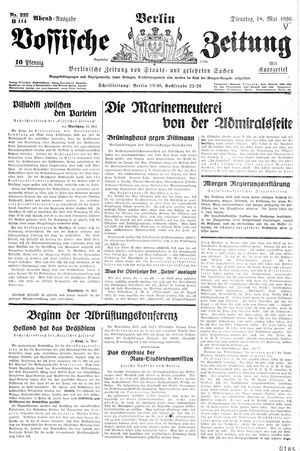 Vossische Zeitung on May 18, 1926