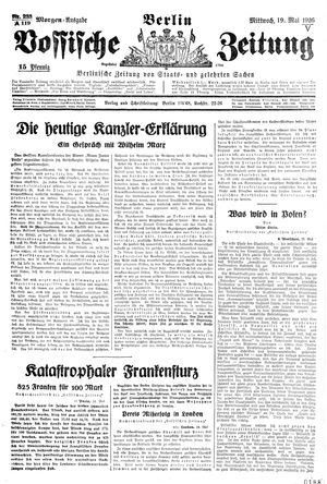 Vossische Zeitung on May 19, 1926