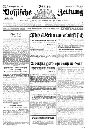 Vossische Zeitung vom 25.05.1926