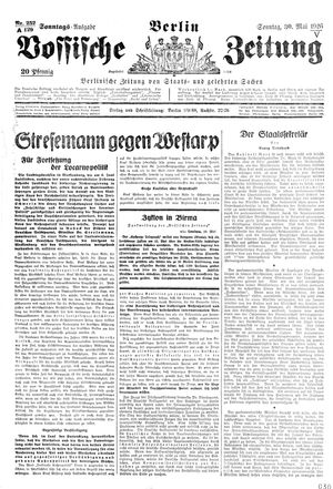 Vossische Zeitung on May 30, 1926