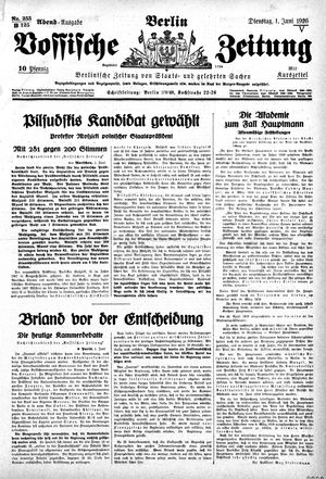 Vossische Zeitung vom 01.06.1926