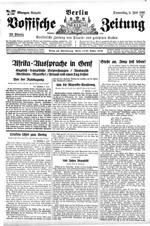 Vossische Zeitung vom 03.06.1926