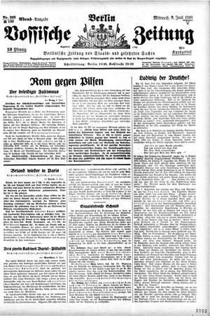 Vossische Zeitung vom 09.06.1926