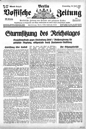 Vossische Zeitung vom 10.06.1926