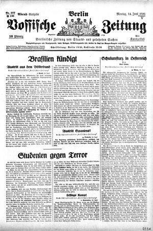 Vossische Zeitung vom 14.06.1926