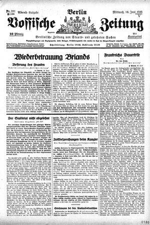 Vossische Zeitung vom 16.06.1926