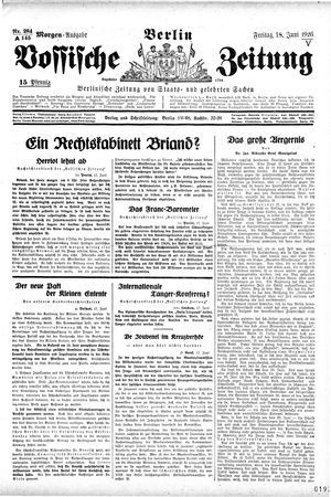 Vossische Zeitung vom 18.06.1926