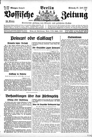 Vossische Zeitung on Jun 23, 1926
