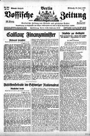 Vossische Zeitung on Jun 23, 1926
