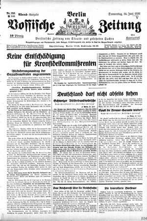 Vossische Zeitung vom 24.06.1926