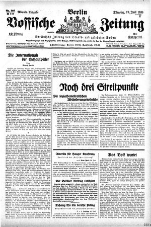 Vossische Zeitung vom 29.06.1926