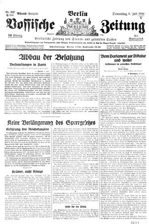 Vossische Zeitung vom 01.07.1926