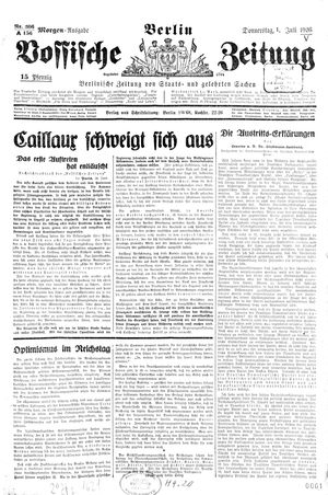 Vossische Zeitung vom 01.07.1926