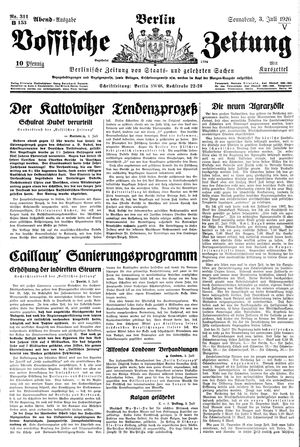 Vossische Zeitung vom 03.07.1926