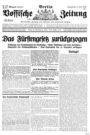 Vossische Zeitung vom 03.07.1926