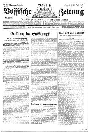 Vossische Zeitung vom 10.07.1926