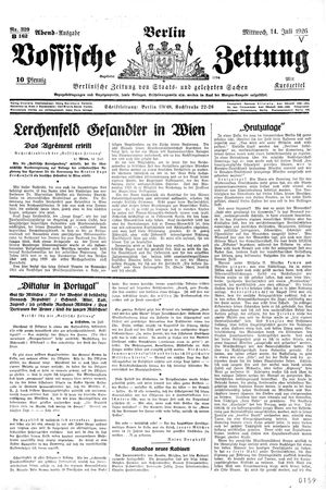Vossische Zeitung vom 14.07.1926