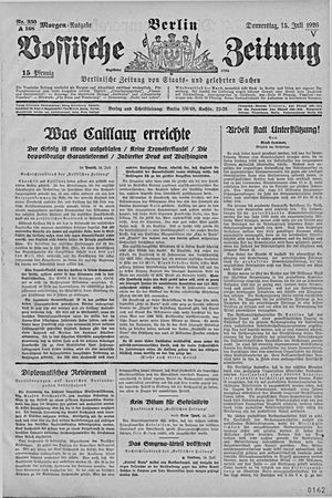 Vossische Zeitung vom 15.07.1926
