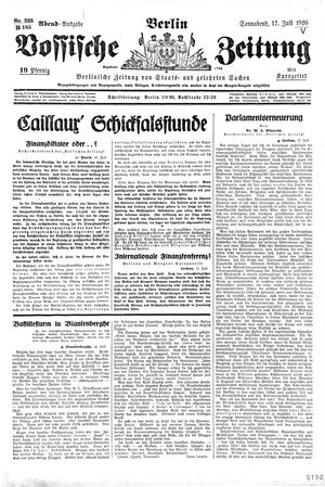 Vossische Zeitung vom 17.07.1926