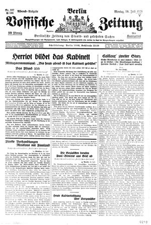 Vossische Zeitung vom 19.07.1926
