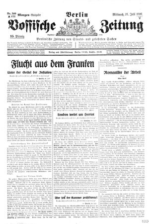 Vossische Zeitung vom 21.07.1926