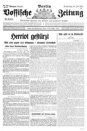 Vossische Zeitung vom 22.07.1926