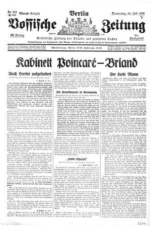 Vossische Zeitung vom 22.07.1926