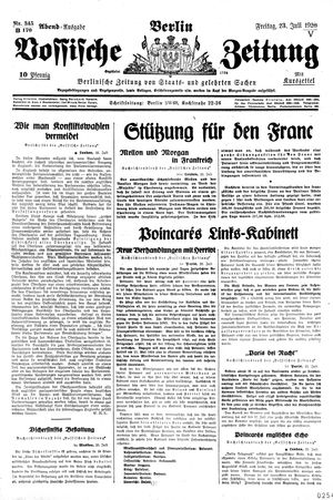 Vossische Zeitung vom 23.07.1926