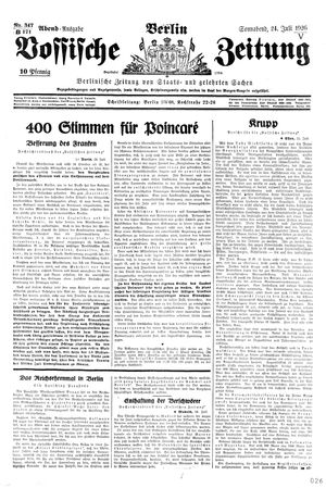 Vossische Zeitung vom 24.07.1926