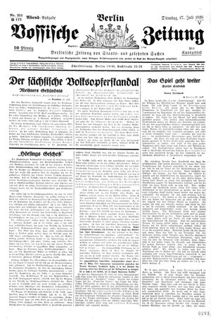 Vossische Zeitung vom 27.07.1926